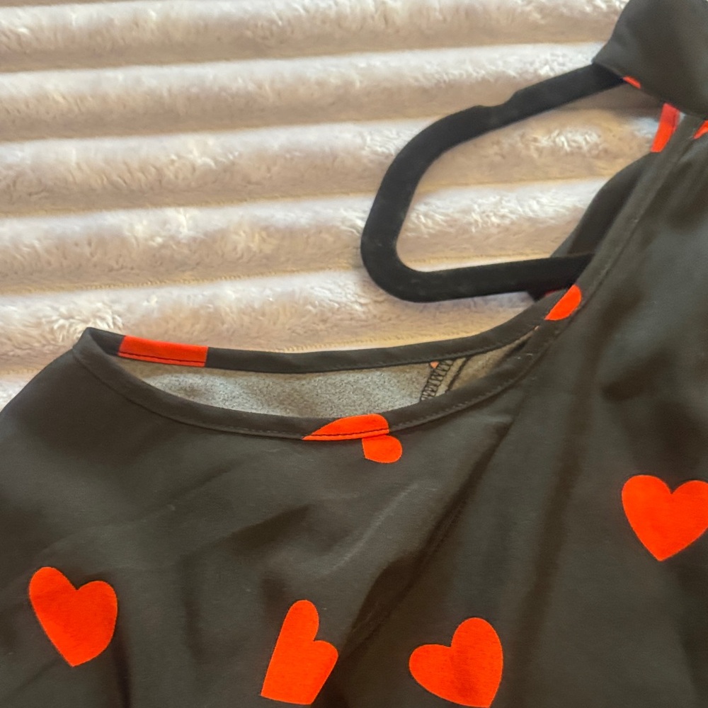 SHEIN Black and Red Heart Blouse - Picture 6 of 9
